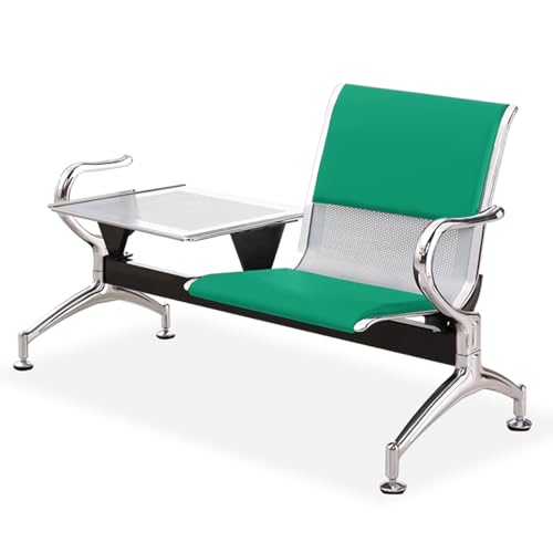Reception Chair with Table - PU Leather Guest Bench for Hospitals, Salons, and Conference Waiting Areas - Stylish &amp; Comfortable Seating Solution