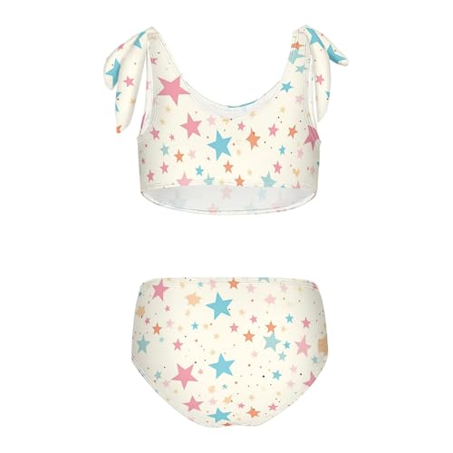KLL Patriotic Star Pattern Girls' Two Piece Bikini Set Scoop Neck Swimsuit Swimming Suits Adjustable Strap2