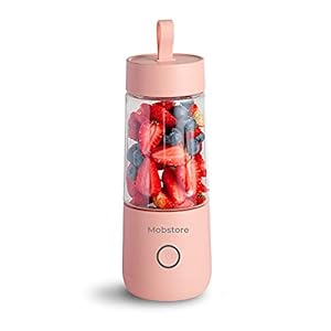 Draagbare Mini Blender – Blender To Go – Blender Smoothie – USB Oplaadbaar – Draadloos – Compact – Mobstore – Smoothies – Fruit – Mixer – Blender – Peach Pink – 350ml (Roze)