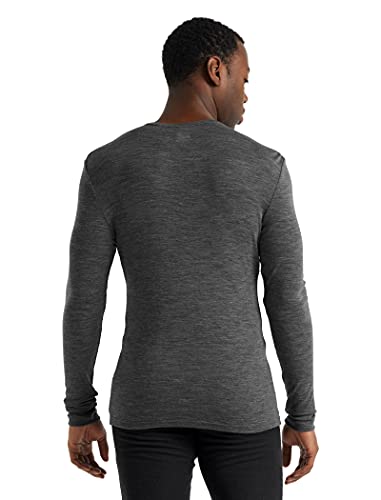 Icebreaker Merino Wool Long Sleeve Thermal Shirt For Men, 175 Everyday - Odor-Resistant Crewneck Hiking Shirt With Slim Fit - Merino Wool Base Layer, Men’s - Outdoor Clothing - X-Large, Grey #TOP2