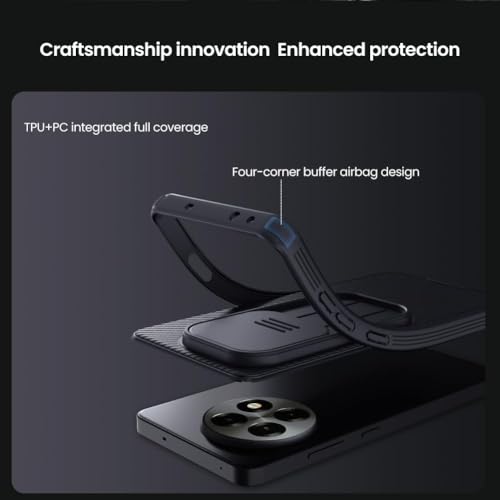 Image of PRITO Nilkin Classic Series Compatible for OnePlus 13-R (1+13R) Case with Camera Cover, [Camera Lens Protector] [Scratch-Resistant] [360 Full Protection] Shockproof Slim Phone Case (Green, 1+13R)