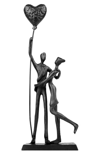 Escultura de hierro pareja enamorada 12 pulgadas miniatura 1