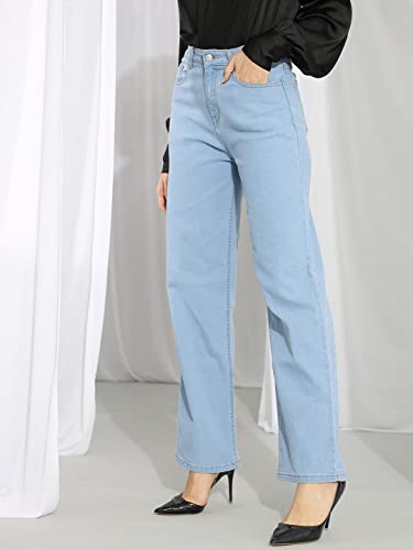 Image of KOTTY Women's High Rise Cotton Lycra Blend Ankle Length Relaxed Fit Jeans