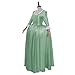 CosplayDiy Musical Hamilton Cosplay Costume Angelica Peggy Eliza Schuyler Sisters Dress Women's Hamilton Colonial Dress Green XXXL