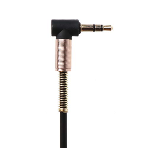 Cable auxiliar de audio Jack 3.5mm 24 cm con doble ángulo 90° miniatura 3