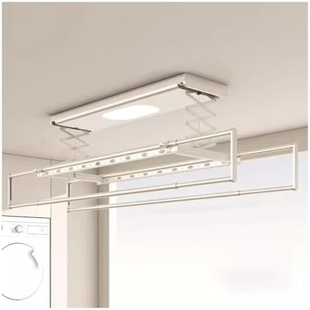 Ceiling Clothes Dryer Aluminium and Steel Electric Clothes Dryer with Remote Control,Clothes Drying Rack Intelligent Clothes Hanger Electric Clothes Hanger Home Balcony Fully Automatic Lifti