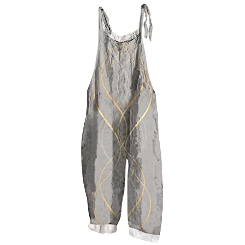 Hanaturu Mono elegante casual de una pieza para mujer, con estampado floral bohemio, para mujer, 07-gris, XXL