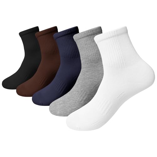 Larizza Cotton Mini Crew Socks 5 Pairs Men's Ankle Thin Sport Socks Soft Breathable with Aromatic Scent