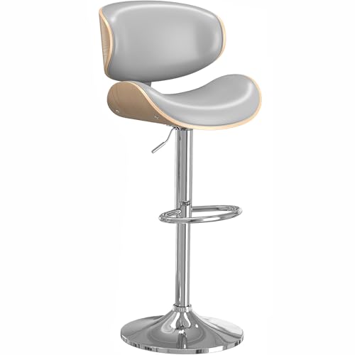 Image of YaFiti Bar Stools Modern Swivel Bar Chairs, Barstools Counter Height with Backrest for Bar, Kitchen, Dining Room Grey