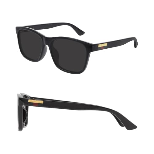 Gucci GG0746SA Lettering Logo Rectangular -Shaped Non-Polarized Sunglasses for Men – Includes Luxury Eyewear Kit – Black Frame with Gray Lens