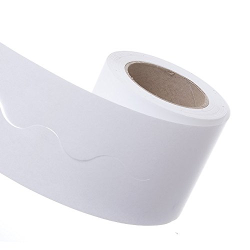 White Display Border Roll Scalloped Edge Paper 100 Metre Pack Size : 1 Roll