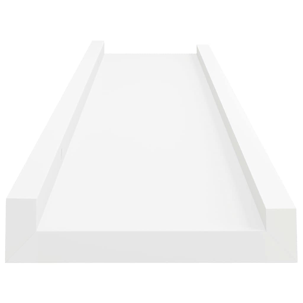 Mensole per Quadri 2 Pezzi, Scaffali da Parete in MDF Bianco, Design a U con Bordo Anticaduta per Cornici e Decorazioni, 60 x 9 x 3 cm