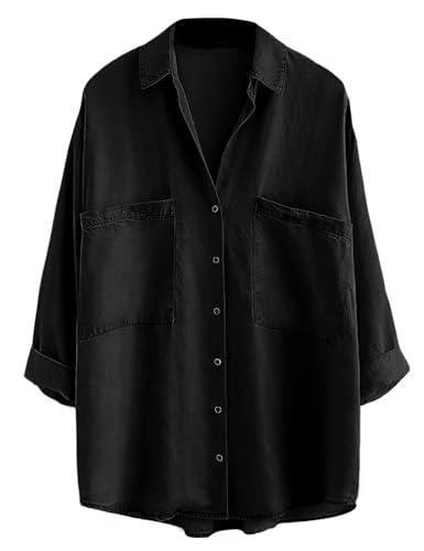 Yimoon Womens Denim Shirt Chambray Blue Button Down Jean Shirt