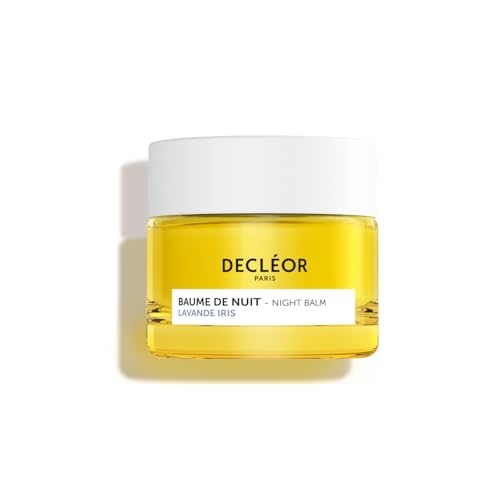 Decléor Lavender Iris Night Balm 15ml – Overnight Face Balm for Firming and Elasticity, Smoothing Skin Texture and Supporting Regeneration with Essential Oils