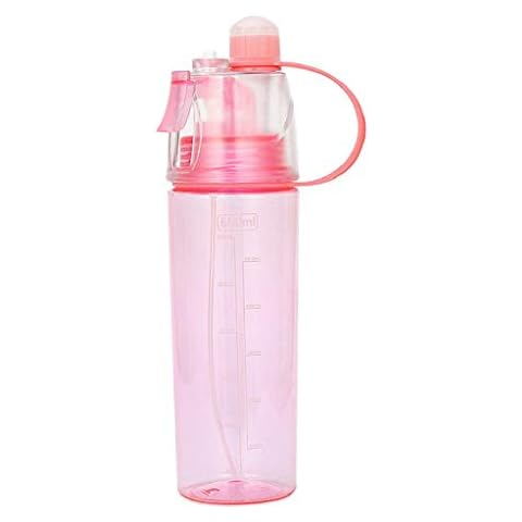 YiMiny 600ML Water Bottles With Cover Large Capacity Sport Cycling Mist Spray Water Gym Beach Bottle Leak-proof Drinking Cup Portable(Red,600ML) Cover