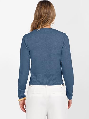 Image of ANRABESS Women's Long Sleeve Sweaters Cropped Crew Neck | Business Casual Tops,Light Weight Comfy Knit,Pullover ShortSweater,Basic Classic,Fall Fashion Winter Layer Clothes