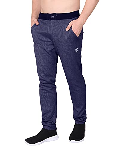 Image of Big Button Men's Cotton Slim Fit Trackpant with Front Button Open