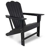 PIZATO Modern Adirondack Chair, HDPE Poly Adirondack Chair Weather Resistant Waterproof Long Life Wi