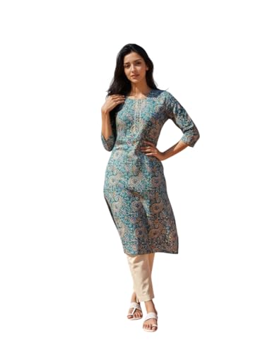 Kurta femme vert mer taille L : la solution confort pour une tenue ample et colorée