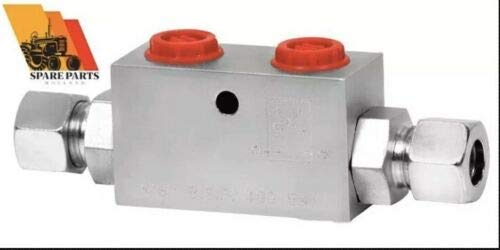 Spare Parts Holland - Double Pilot Operated Check Valve - 12mm Pipe Size with 3/8 Inch Connection - Zinc-Plated V0110 Hydraulic Control Valve - 380 Bar Maximum Pressure Rated Safety Valve