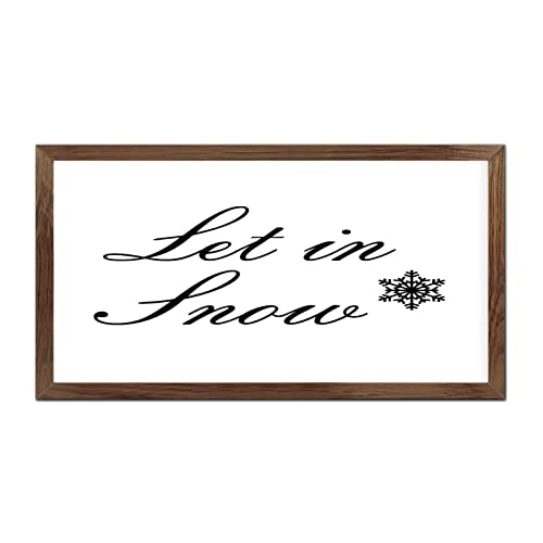 Décoration murale bois Let it Snow pour un salon ambiance chalet cosy