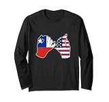 Bandera de Chile y los Estados Unidos Manos Unidas Long Sleeve T-Shirt