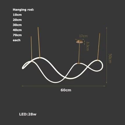 Lumière LED nordique haut de gamme dorée et blanche minimaliste LWX