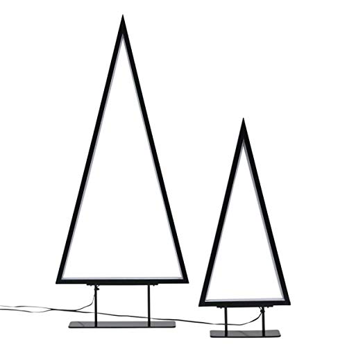Preisvergleich Produktbild Pureday Weihnachtsdeko - LED Tannenbaum 2er Set - Beleuchtete Tannenbaum-Silhouette - Metall - Schwarz