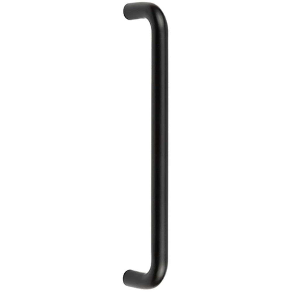 Loops Black D Shape Matt Pull Handle For Doors - 300Mm X 19Mm Durable Design - Door Handle