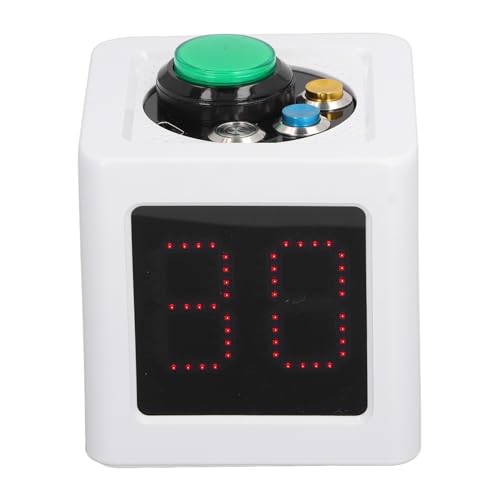 Poker Seconds Counting Kubus Timer with a Clear HD Display, Compact Poker Clock for Giving, White Abdominal Muscles (US Plug (100-240V AC))