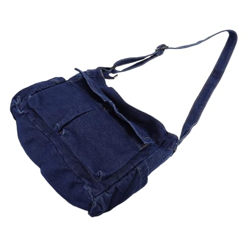 Sac bandoulière denim vintage pour femme grand format style décontracté