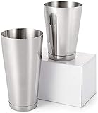 Mejore el ambiente: Con esta coctelera Boston de calidad profesional. Con nuestro impresionante juego de coctelera para cócteles alcohólicos y de otro tipo, este es el set perfecto para agitar, servir y disfrutar correctamente de sus martinis, manhattans y muchos más cócteles clásicos y artesanales