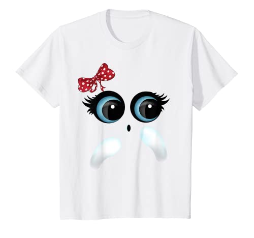 Bambino Halloween Carino Fantasma Face Boo Bow per Bambini Ragazza Ragazzo Adulto Maglietta
