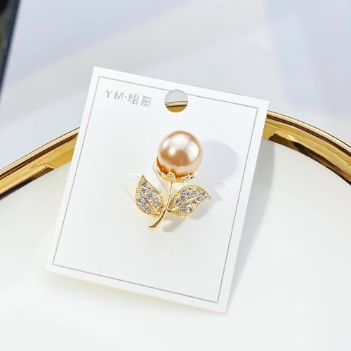Image of Elegant Floral Brooch Pins for Women, Sweater Shawl Silk Cardigan Lapel Pins, Cardigan Jewelry Suit Shirt Accessory with Crystal CZ Flowers Brooches Pins for Women
