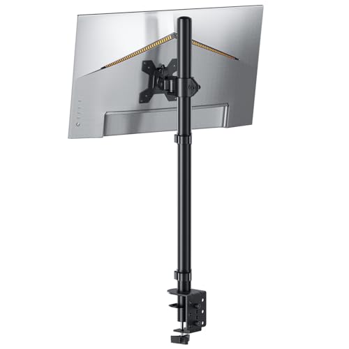 Monitor Arm Desk Mount for 13-27 Monitors Single Extra Tall 31.5 Inch Monitor Stand Holds up to 17.6lbs with Swivel Tilt Height Adjustable C-Clamp 75x75-100x100mm VESA