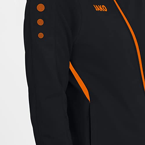 JAKO - Veste En Polyester Défi, Femme, Noir/Orange Fluo, 34