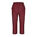 AKTCVVJ Capri Pants for Women Casual Drawstring Waist Capris Loose Fit Lightweight Pants Straight Leg Summer Pants Wine