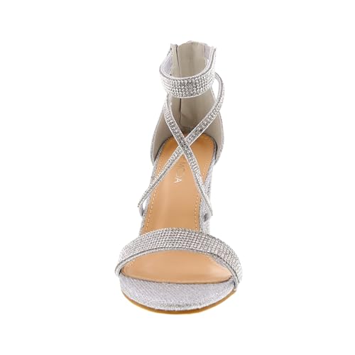 TOP Moda Rosa-66 Ankle Strap Dressy High Heel Sandal, Non-slip Sole, For Wedding, Party, Prom, Evening Wear, or Any Occasion, Sleek Style Block Heel Sandals2