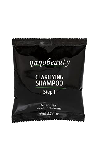 Tratamiento de queratina brasileña, champú aclarante, limpieza profunda, paso 1, brillo de diamante Nanobeauty 50 ml