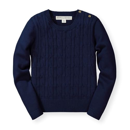 Image of Hope & Henry Girls Cable Front Pullover Sweater