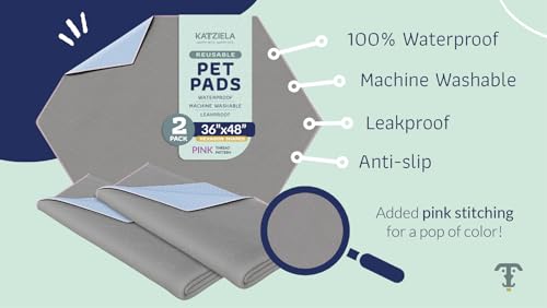 Image of Katziela Washable Pet Pads - (2 Pack 36In x 48In Hexagon) Super Absorbent Waterproof Reusable Dog Pee Pads for Dogs, Washable Puppy Pads for Potty Training, Housebreaking Washable Pee Pads for Dogs