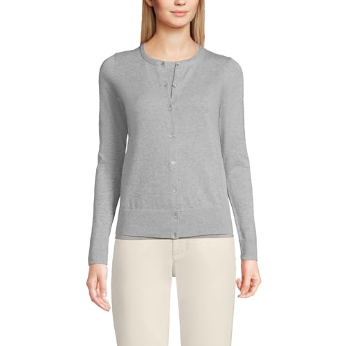 Image of Lands' End Women's Fine Gauge Cotton Cardigan Sweater