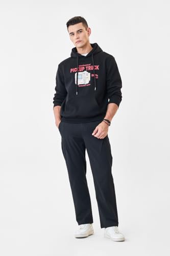 Image of SNITCH Men Casual Hoodie| Oversized Fit Hooded Neckline with Graphic Print & Long Sleeve| Soft Cotton-Polyester Blend for Daily Winter Wear & Streetwear