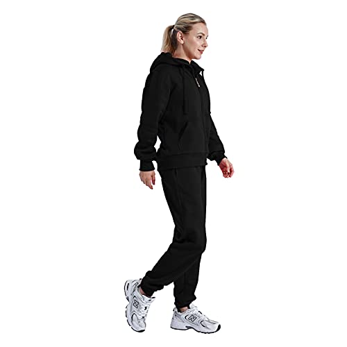 Image of TanBridge 2 Piece Outfits Women's Velour Sweatsuits Long Sleeve Zip Up Hoodie Sweatpants Tracksuits for Women