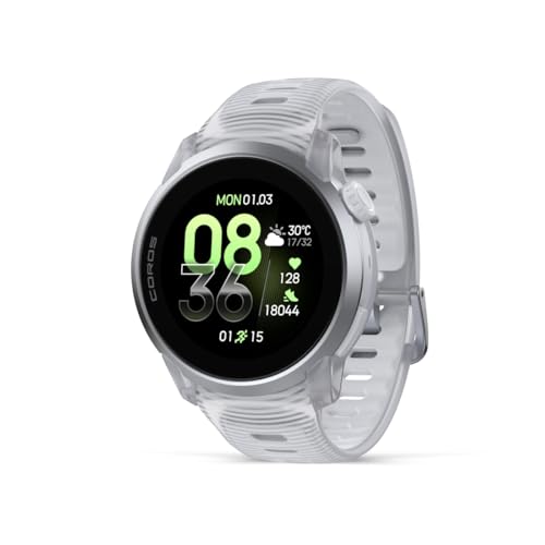 Image of COROS PACE 4 Ultralight Sport GPS Watch, 1.2 inch AMOLED Touchscreen,19 Days of Daily use, Voice Features, Advanced Training Tools, Accurate GPS, Heart Rate Monitor (Cloud White, Aluminum)
