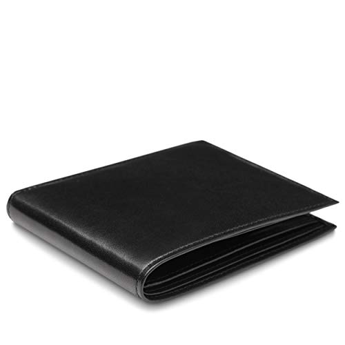 Bosca Men's Leather Wallet - RFID Security Lining - 8 Card Slots - Divided Currency Well - Full Grain Italian Leather with Glossy Finish - Black3