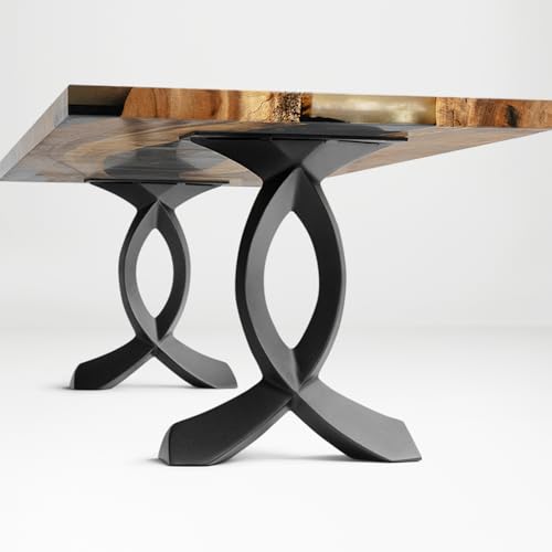 Flowyline 16" H 108 Curva Handcrafted Black Metal Table Legs