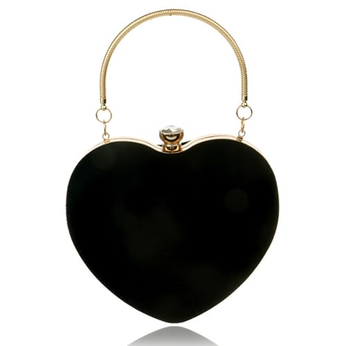 Sac à main en forme de cœur noir Gcroet petit sac soirée bandoulière chaîne femme