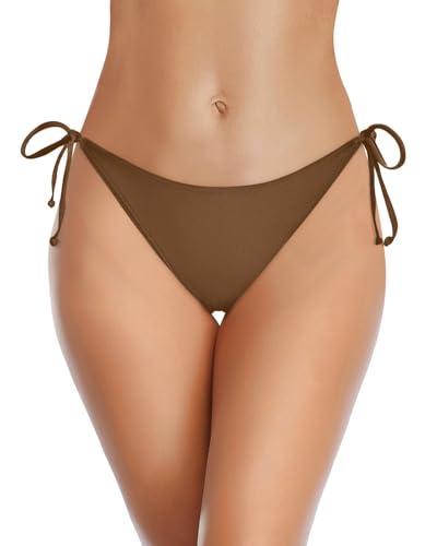 Image of Holipick Bikini Bottoms for Women String Bathing Suit Bottom with Moderate Coverage Low Waist Swim Bottom