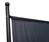 QUICK STAR Paravent Outdoor Wetterfest 150 x 190 cm Grau | Raumteiler Stellwand Innen | Garten & Balkon Sichtschutz Blickdicht